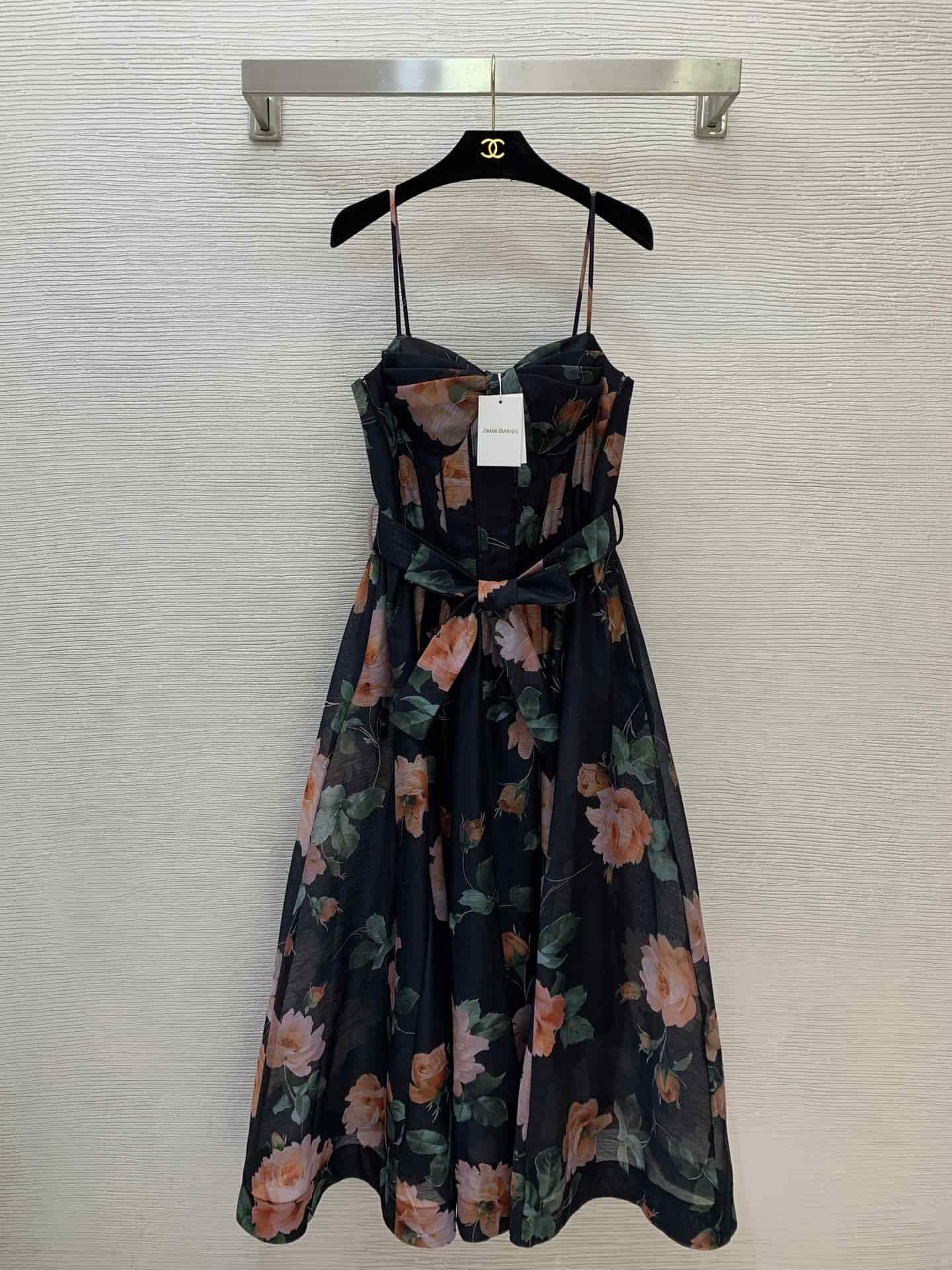 Zimmermann Luna Corset Floral Midi Dress