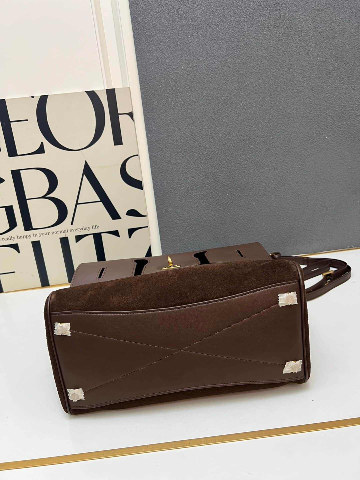 Balenciaga Bel Air Carry All Bag in brown suede and leather 1W8806 High