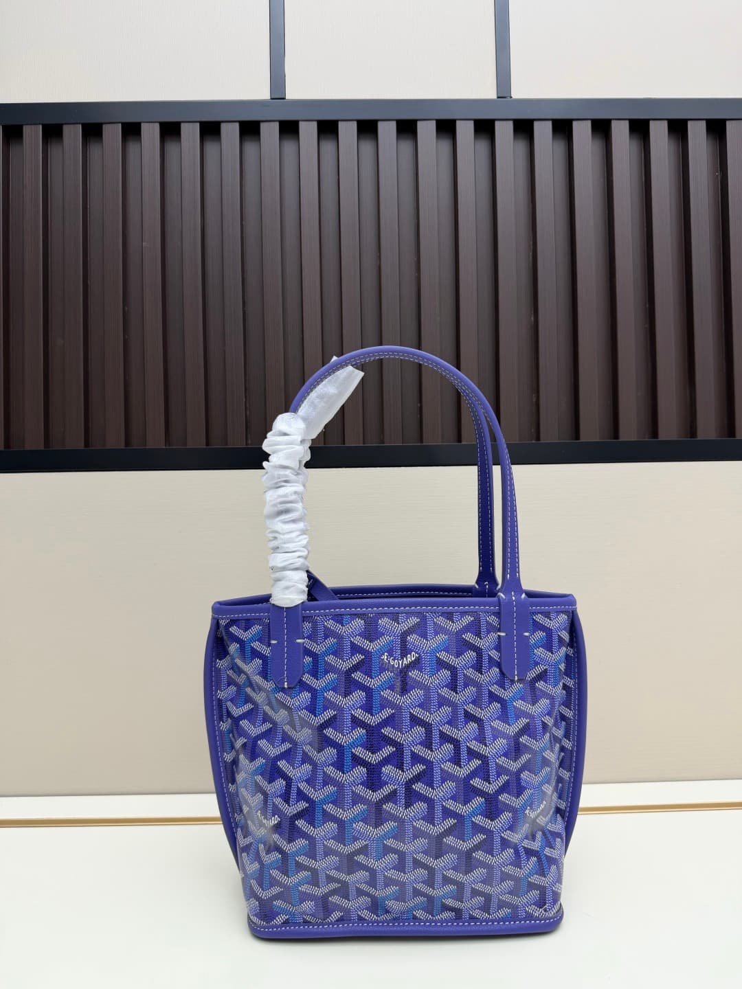 Goyard Anjou Mini Bag in blue Goyardine canvas Mid