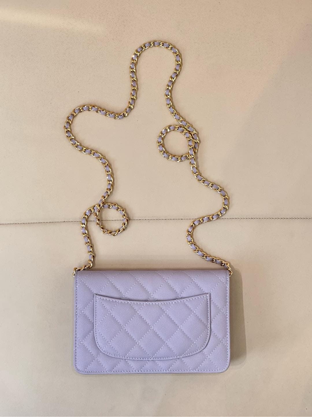 Chanel Wallet on Chain Grained Calfskin& Gold-tone Metal AP0250 Purple TOP