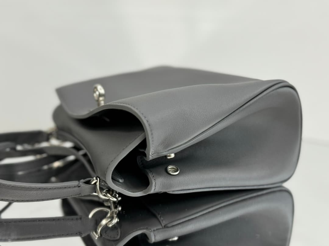 Balenciaga Rodeo Mini Bag in Grey Leather With Silver-Tone Metal TOP