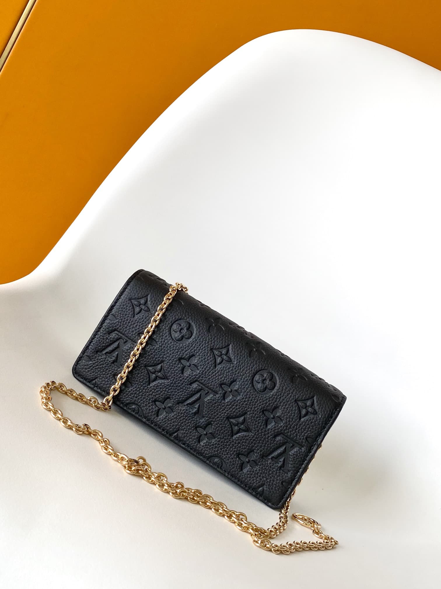 Louis Vuitton Wallet On Chain Lily Black Monogram Empreinte Leather M46919 High