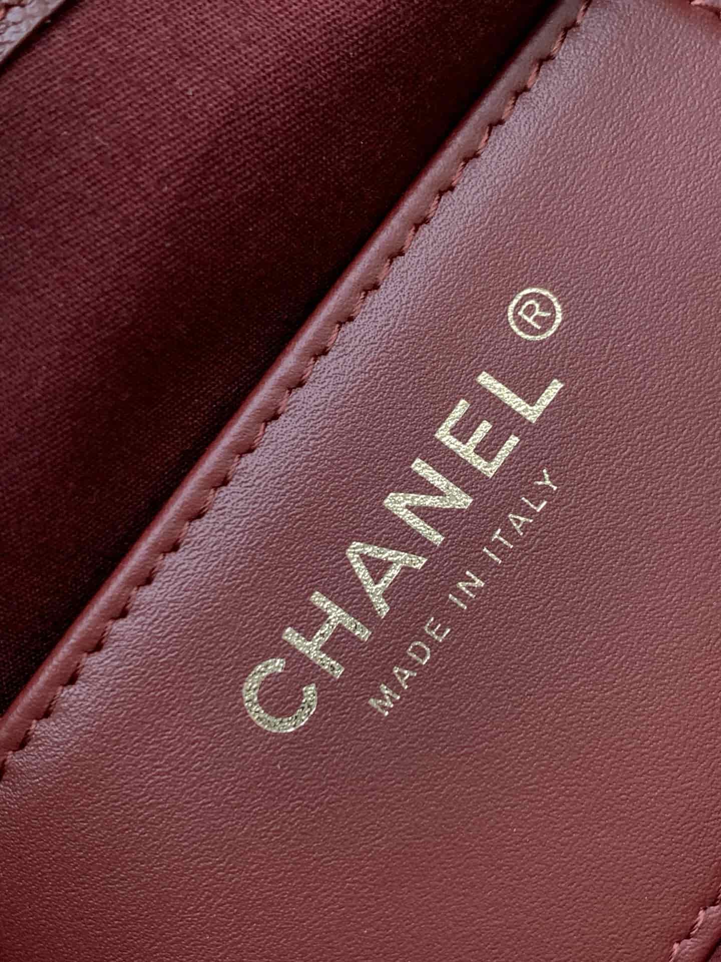Chanel 25 Mini Hobo handbag AS5631 Grained calfskin & gold-tone metal Burgundy A