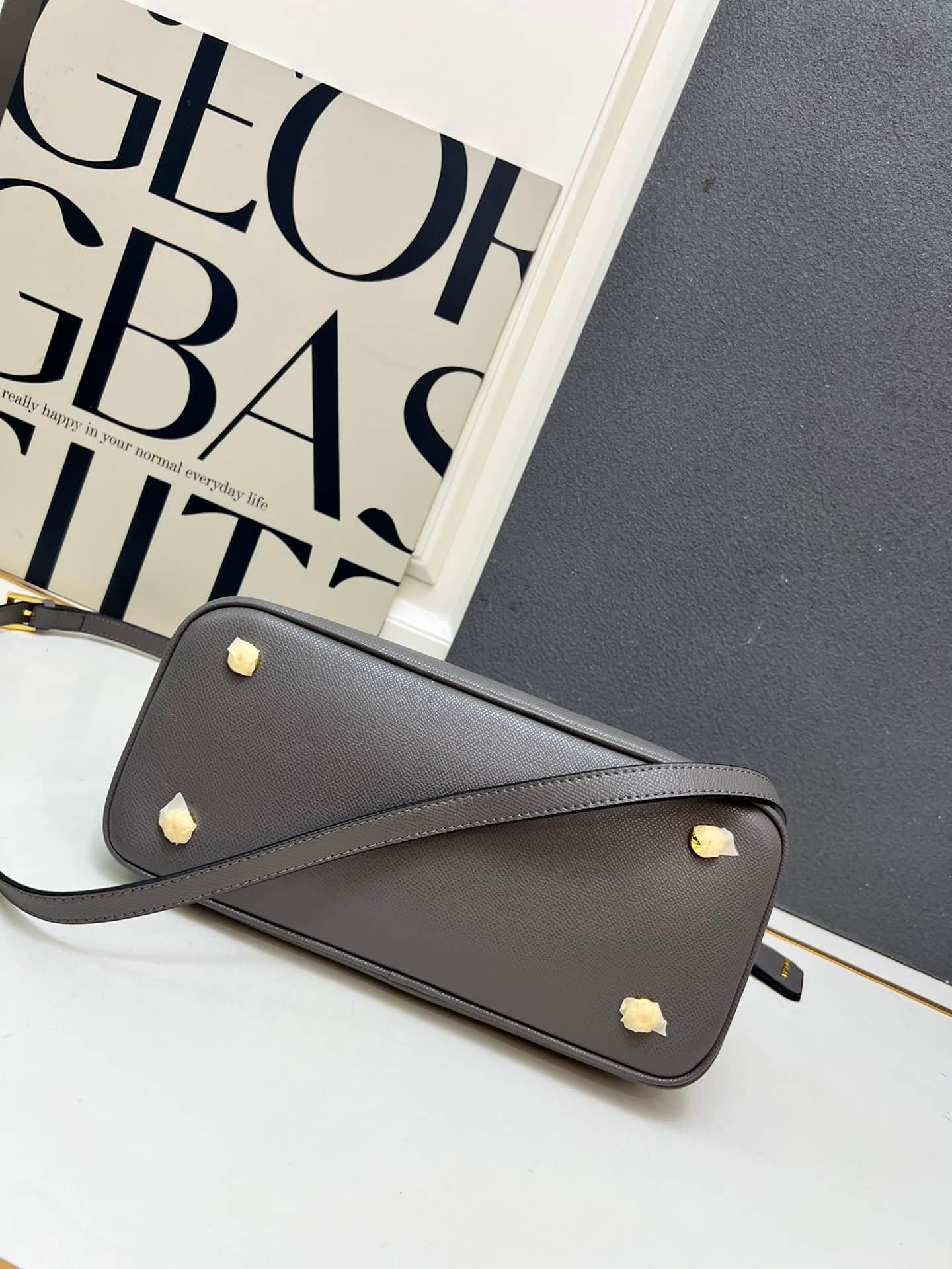 Prada Saffiano Leather Matinée Handbag Grey