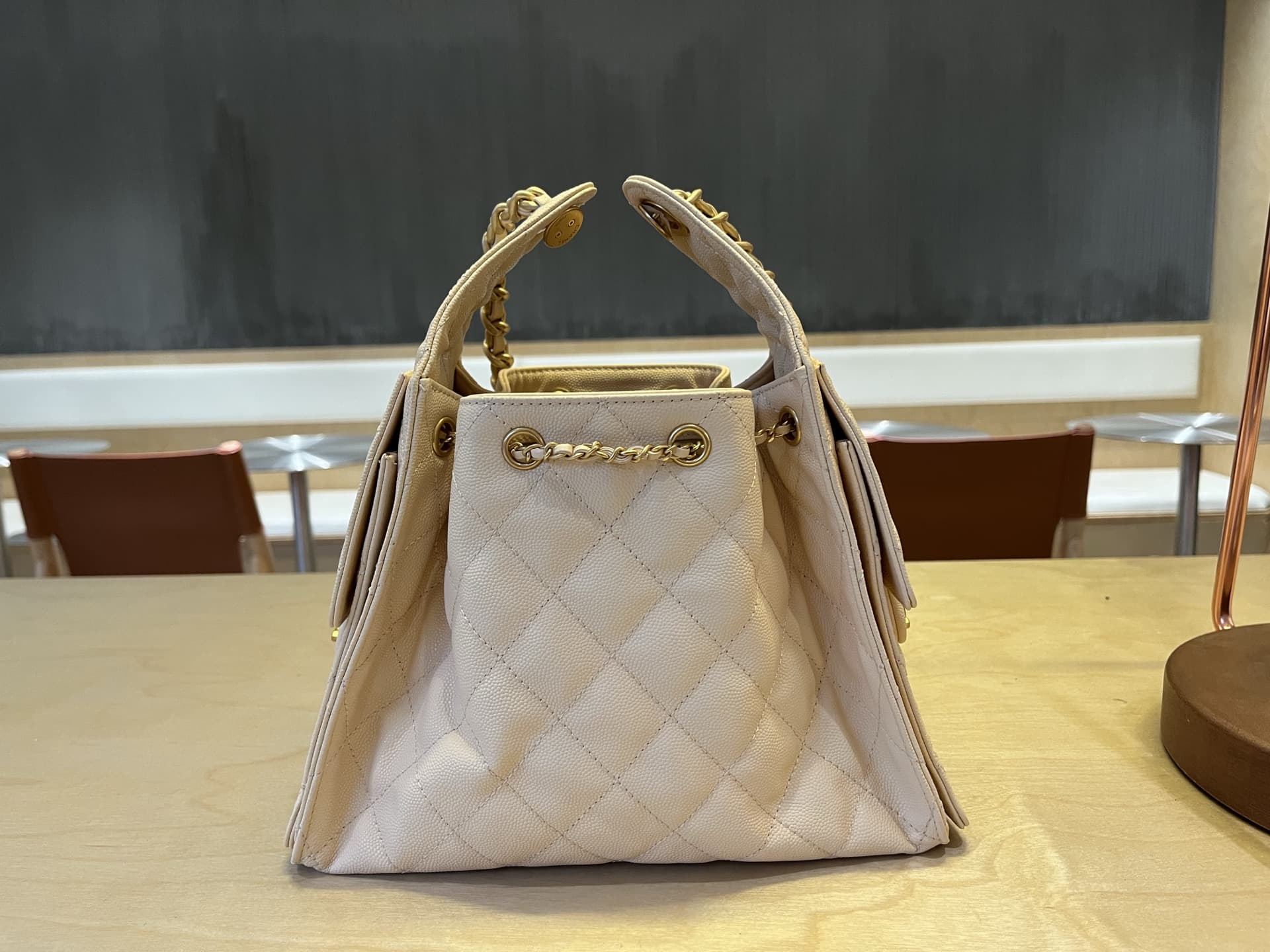 Chanel 25 Small Hobo handbag AS5293 Grained Calfskin & Gold-tone Metal Cream A