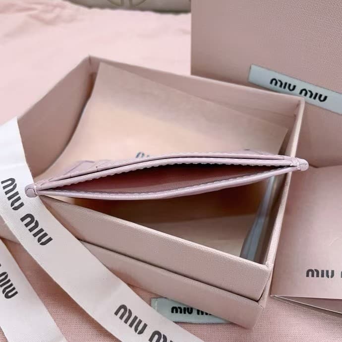 Miu Miu Matelassé nappa leather card holder High