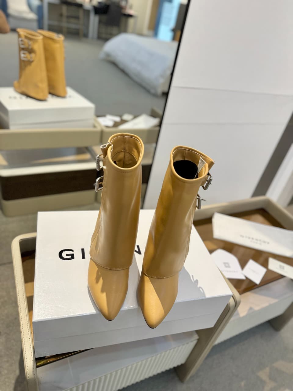 Givenchy Shark Lock Buckles leather ankle boots Women