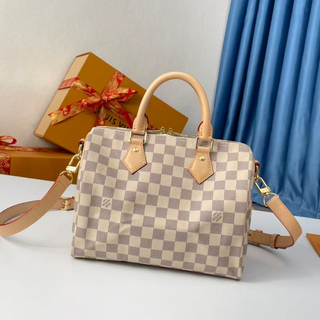 Louis Vuitton Speedy Bandoulière 25 Bag Damier Azur N41374 High