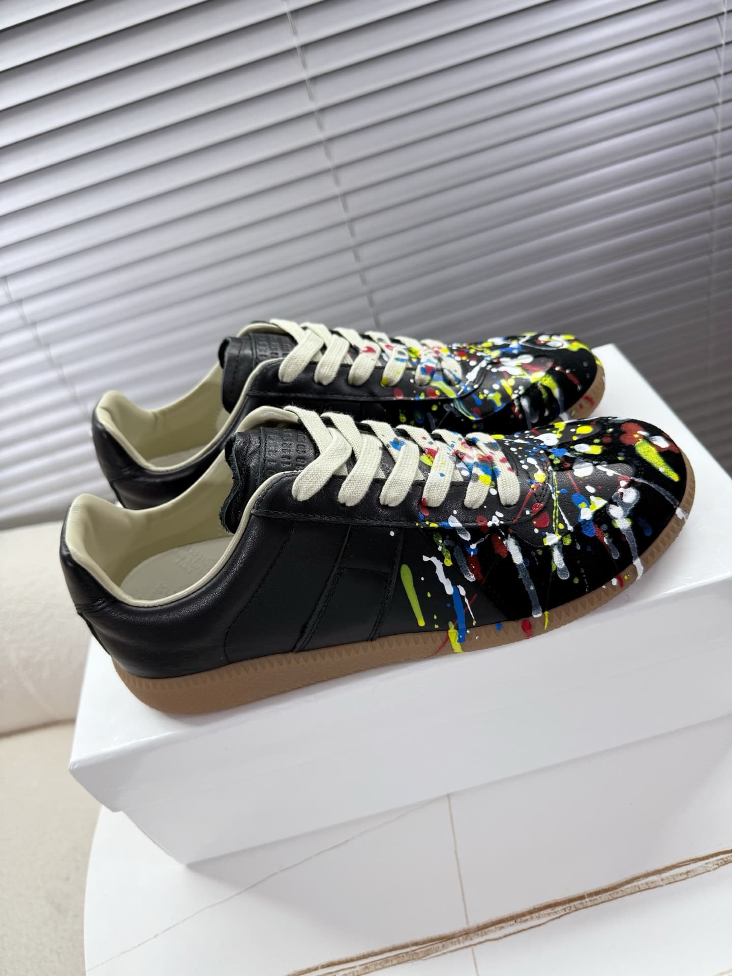 Maison Margiela Patent Leather Printed Sneaker shoes Men Women