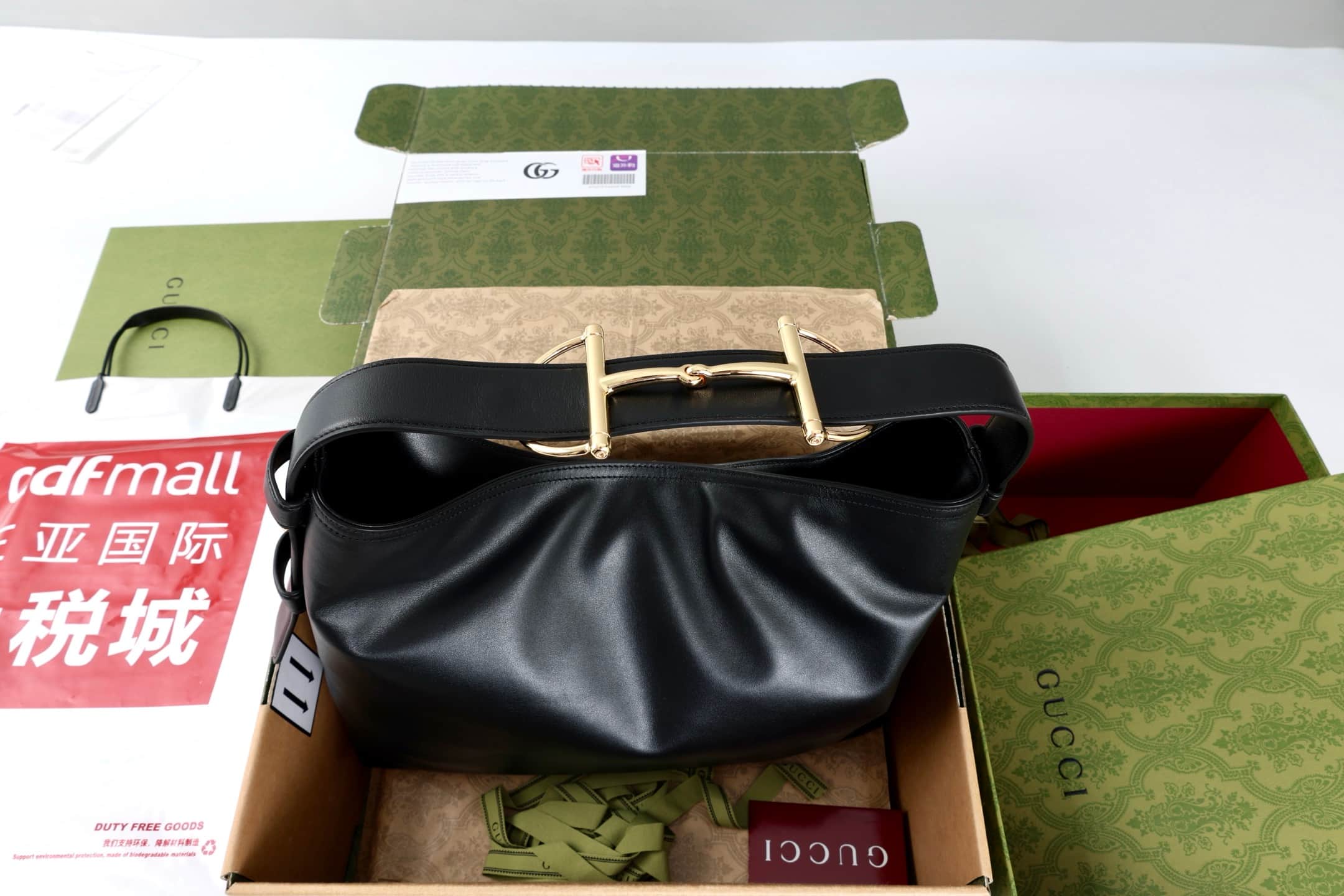 Gucci Beatrix medium tote bag Black soft smooth leather ‎850926 High