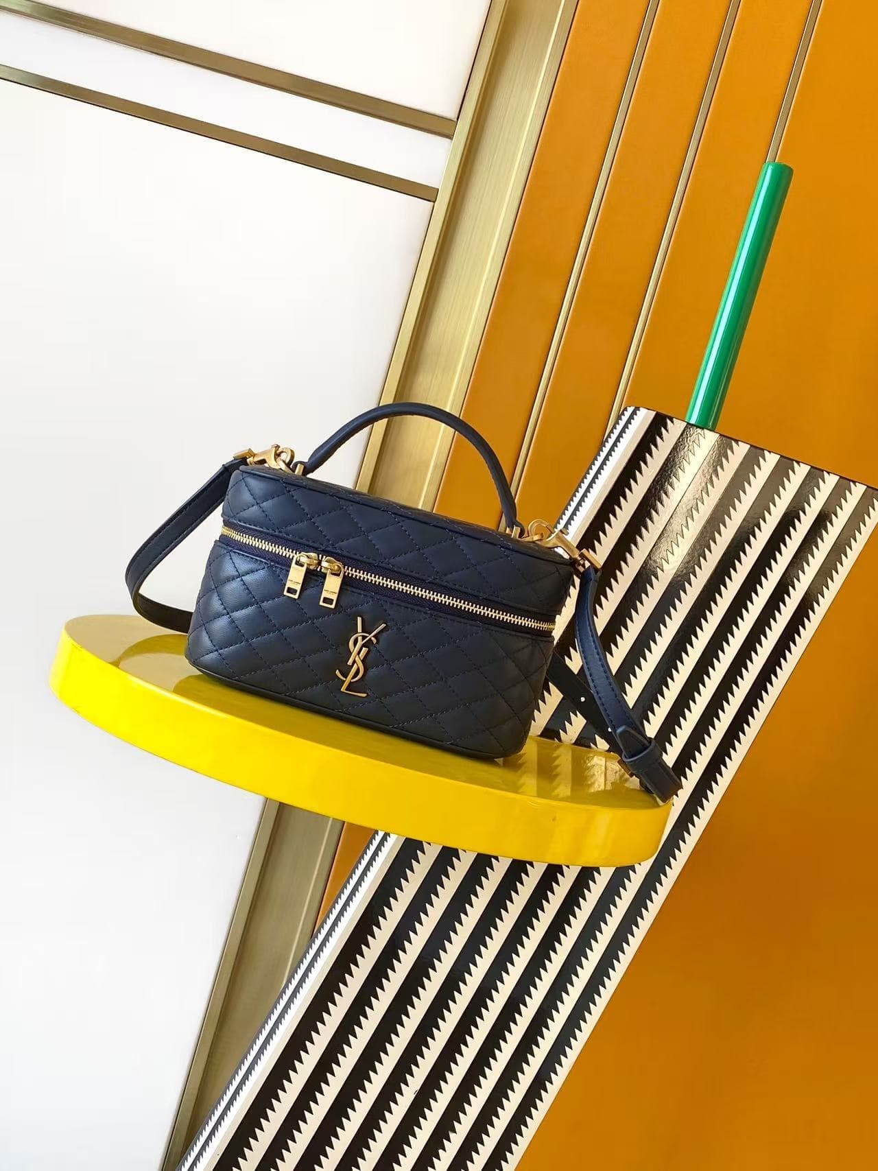 GABY VANITY BAG LAMBSKIN Navy Blue High