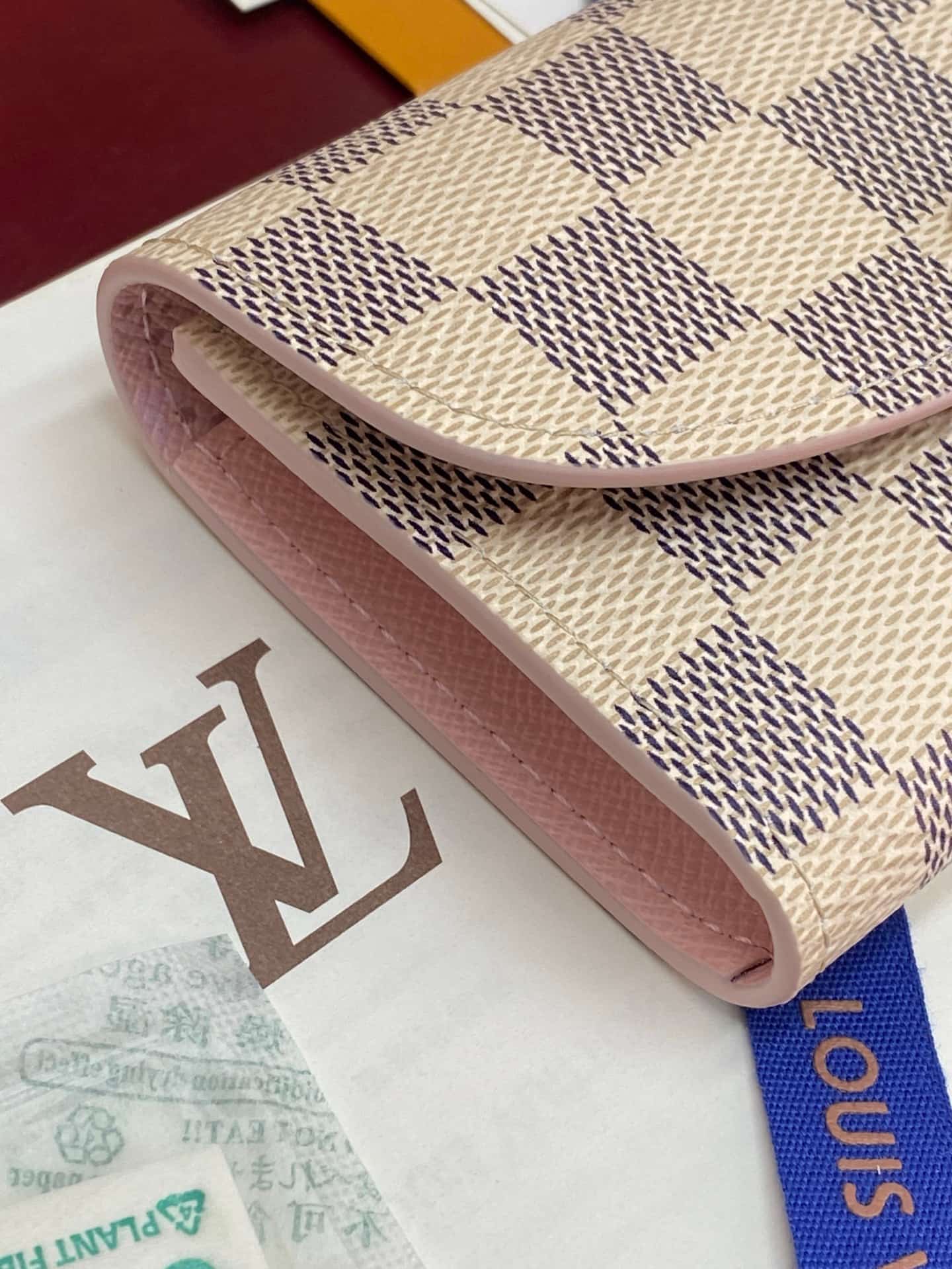 Louis Vuitton Rosalie Coin Purse Damier Azur/Light Bliss/Cream Coated canvas N40949 High