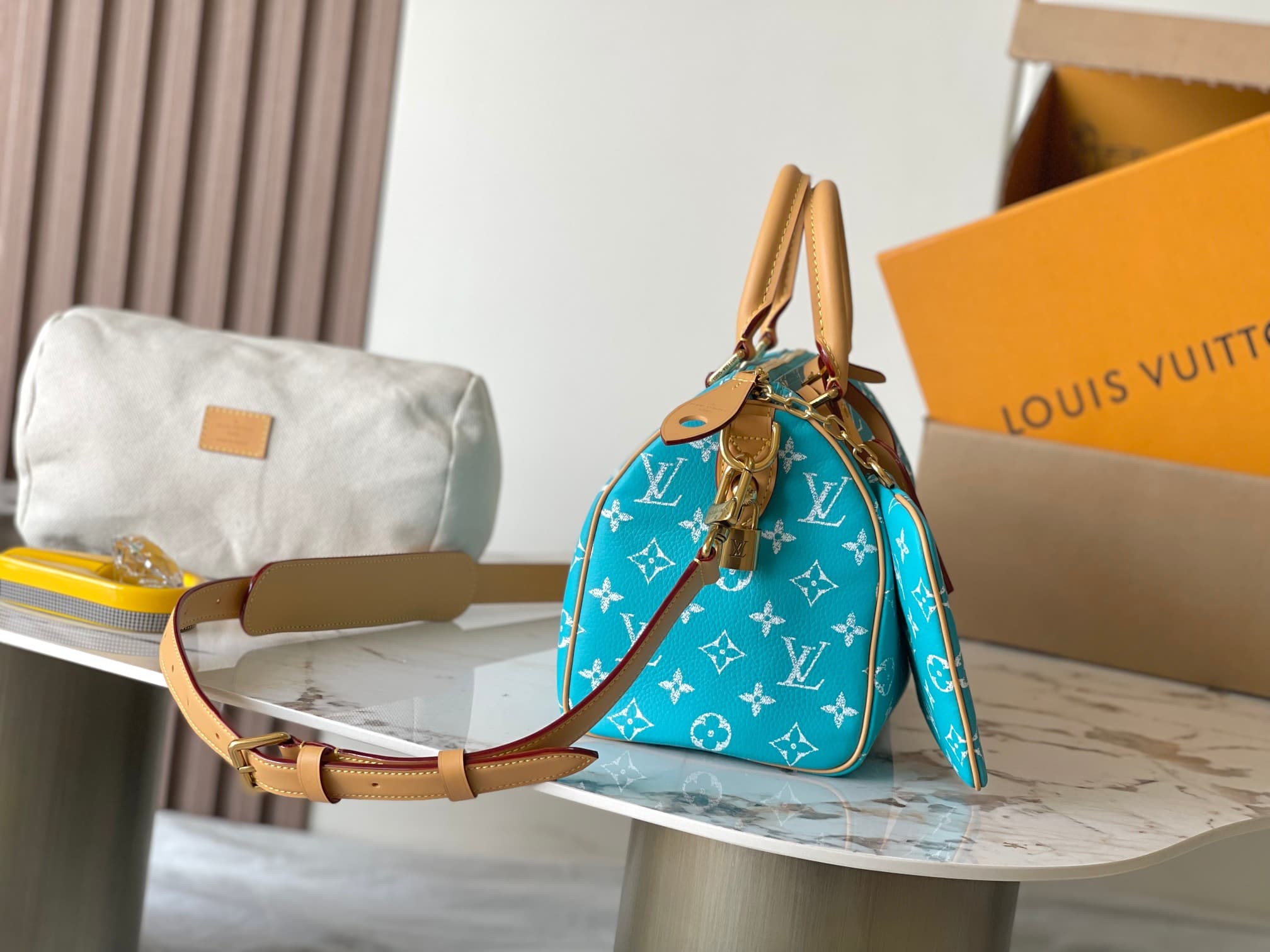 Louis Vuitton Speedy P9 Bandoulière 25 Calf leather M11561 Turquoise TOP