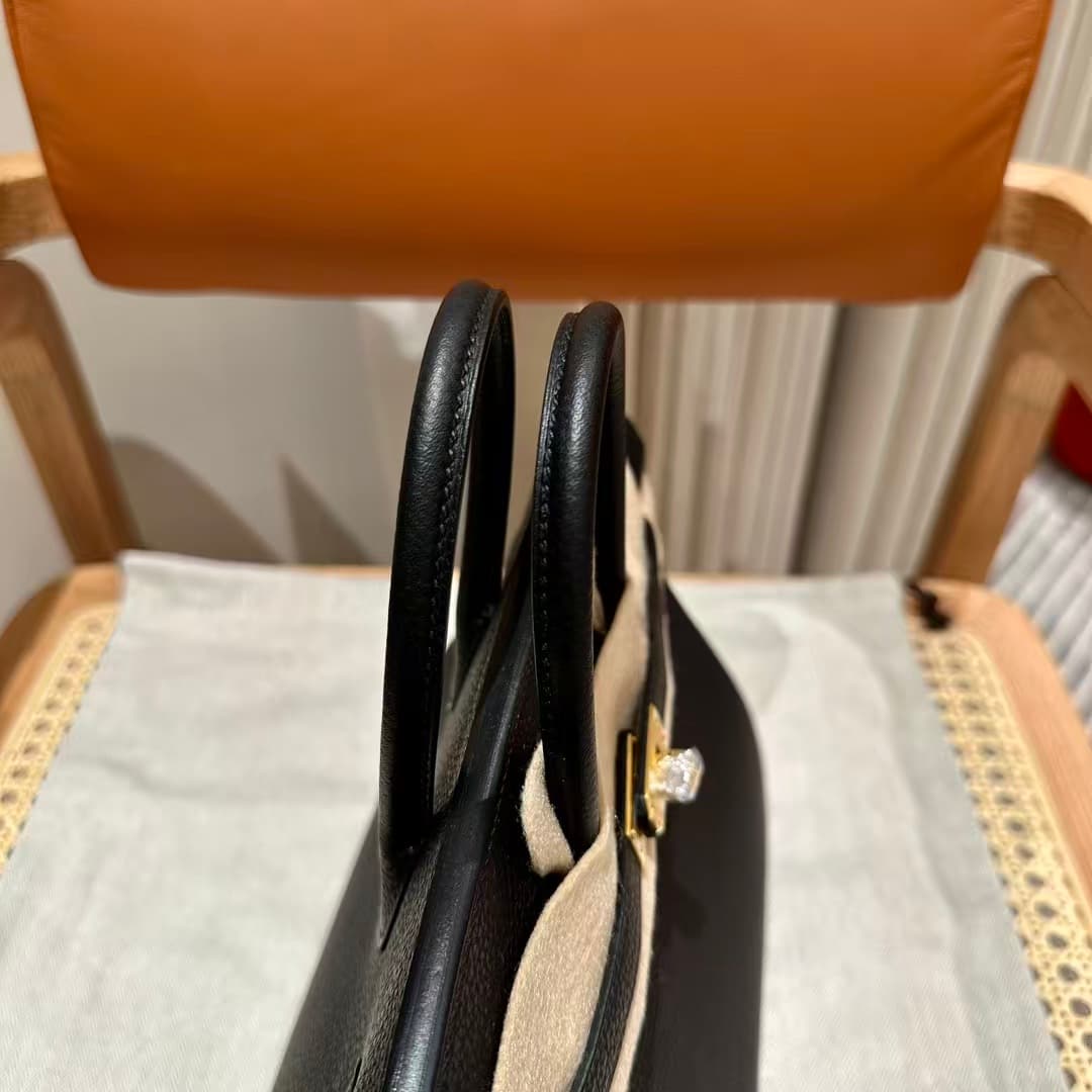 Hermes Birkin Sellier Bag 25/30/35cm Togo Leather Gold-Metal Black WAX High Customizing Style