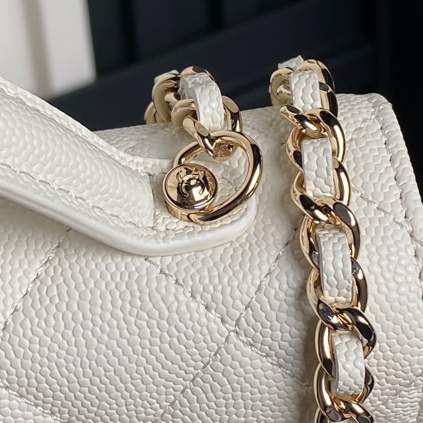Chanel Mini Flap Clutch with Chain AP4406Grained Calfskin & Gold-Tone Metal White A