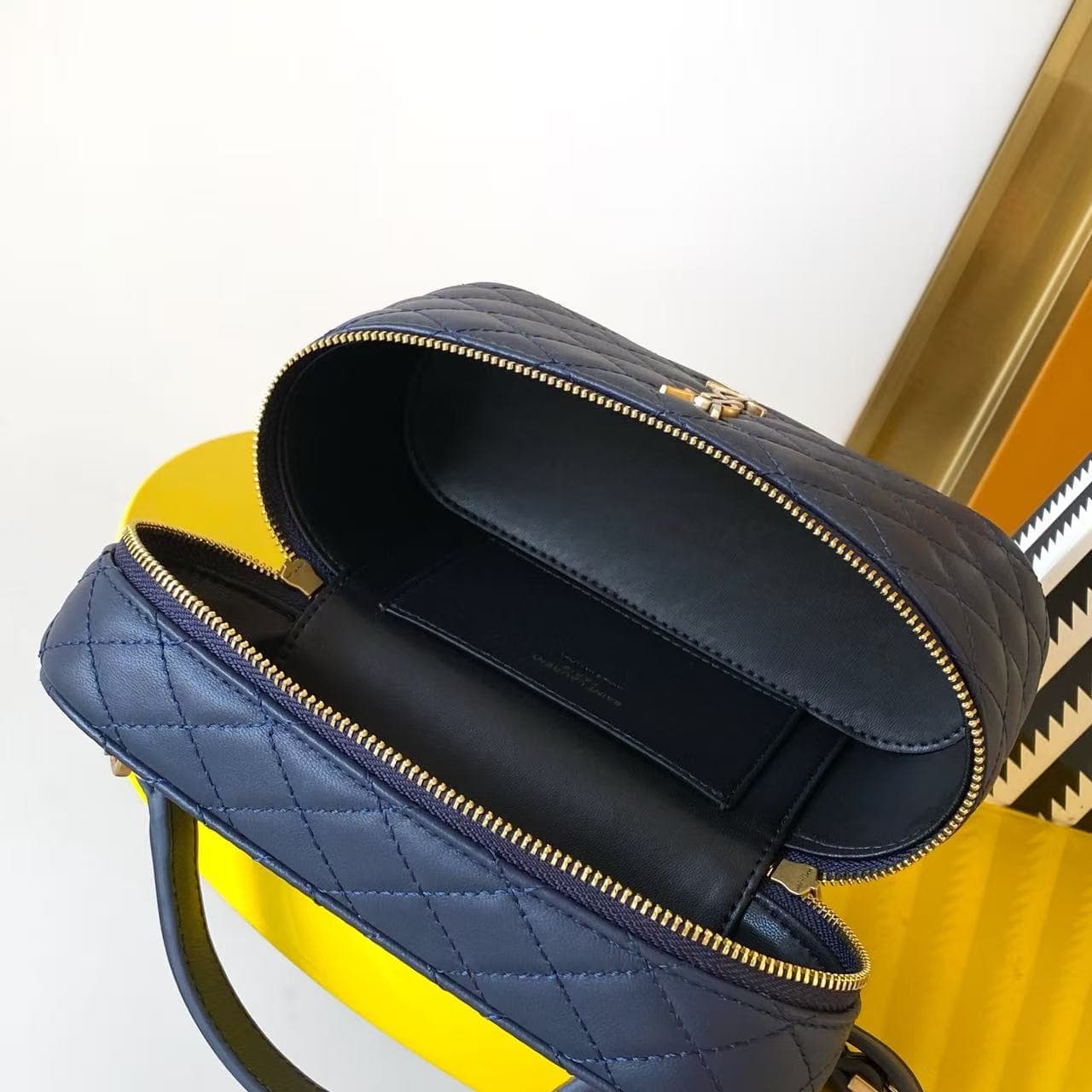 GABY VANITY BAG LAMBSKIN Navy Blue High