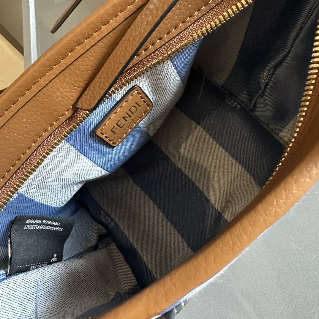 Fendi Mini Roll FF blue jacquard bag