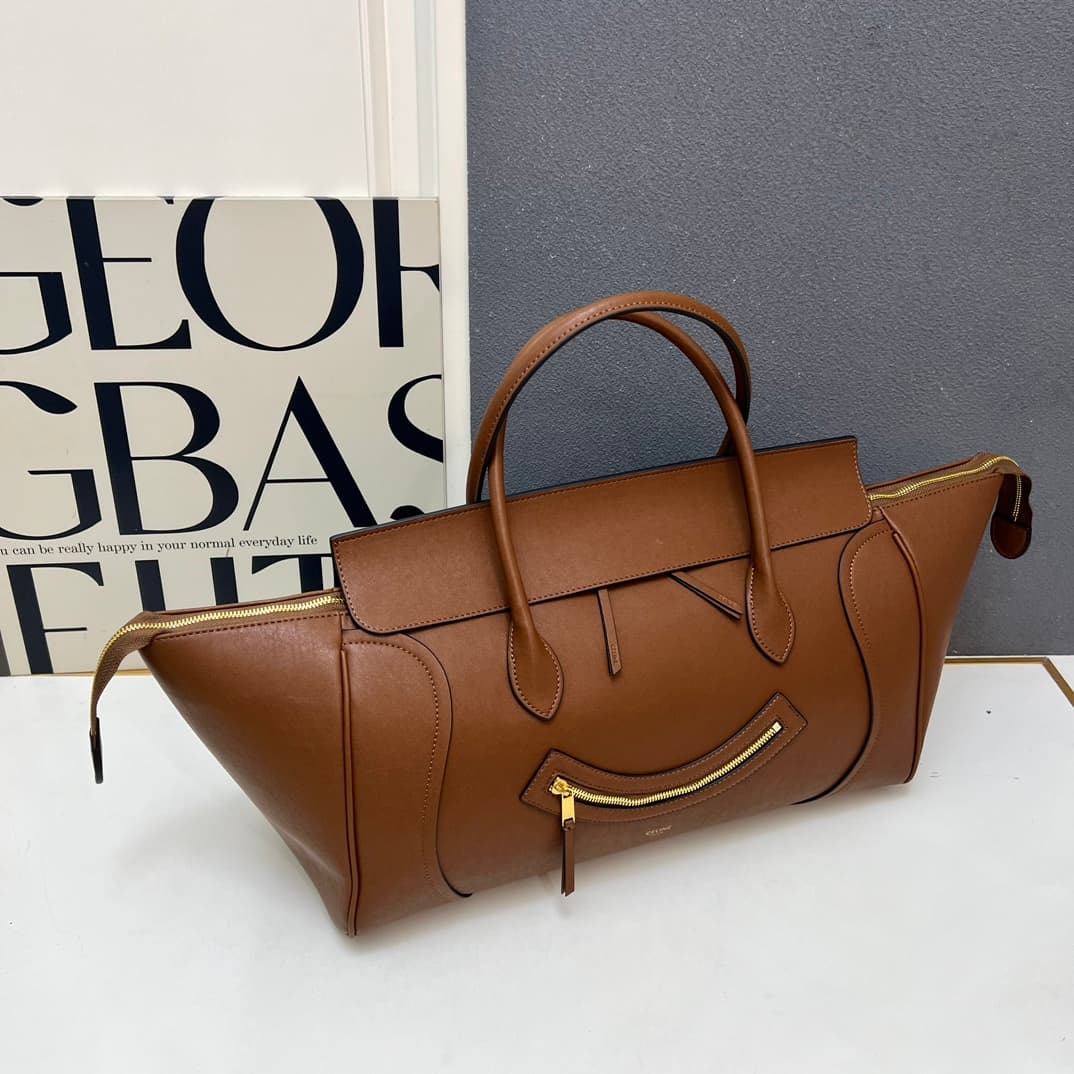 Celine BIG SMILE LUGGAGE IN Natural Supple Calfskin GOLDEN TAN High