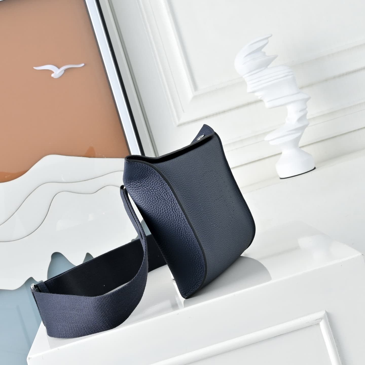 Hermès Videpoches Bag Togo Leather In Navy Blue WAX High