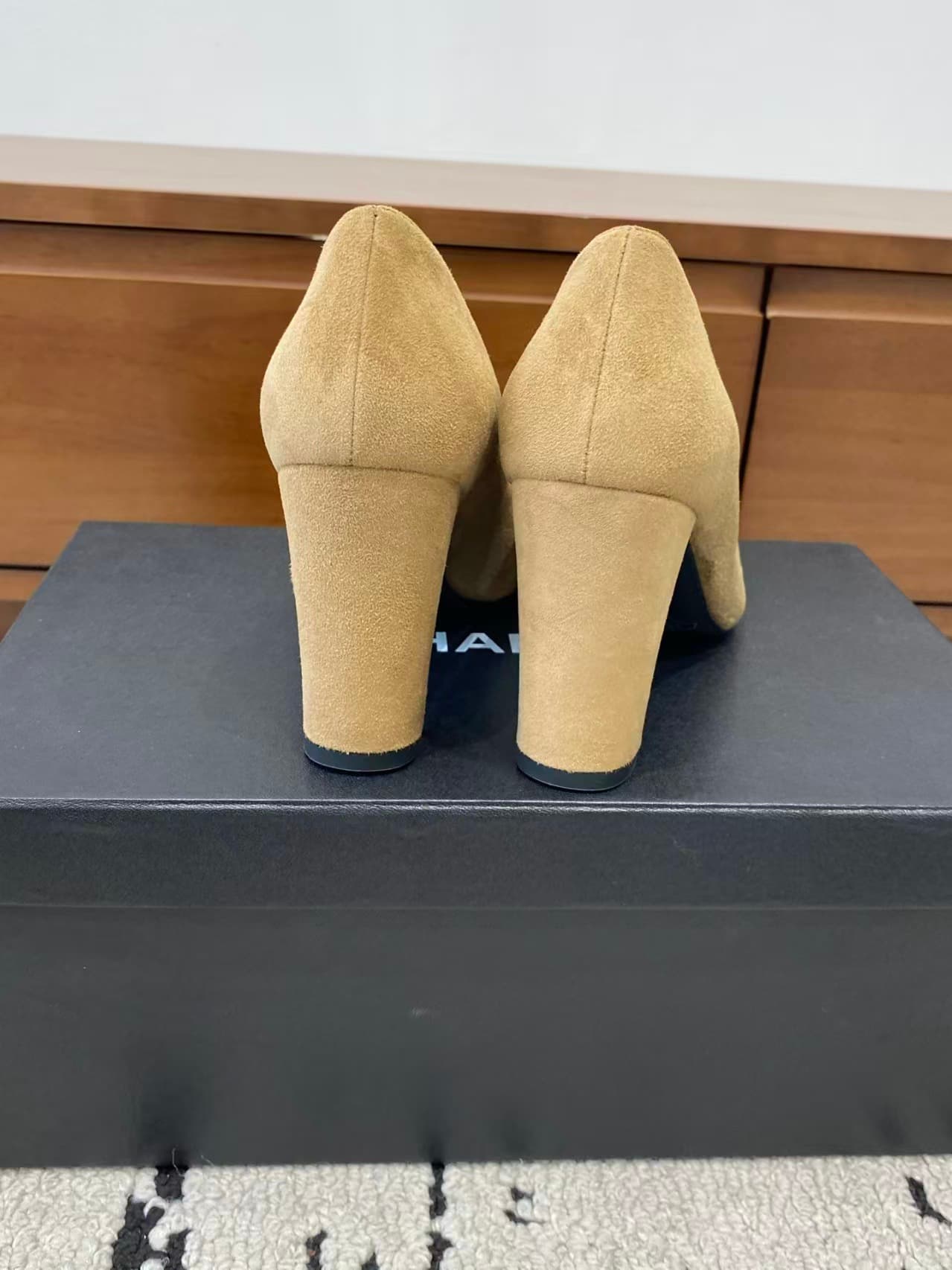 Chanel Suede Square-toe Pumps