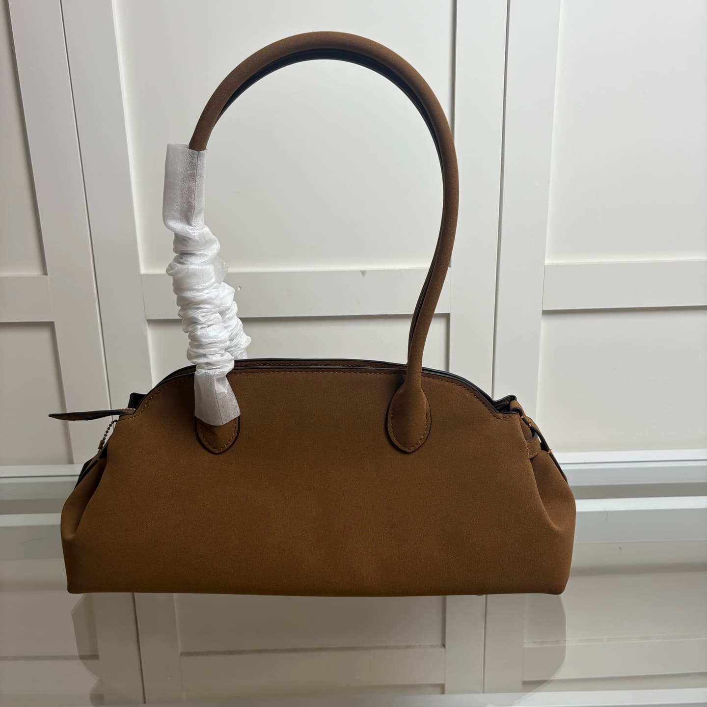 Coach Empire Carryall 34 in Warm Brown Suede High