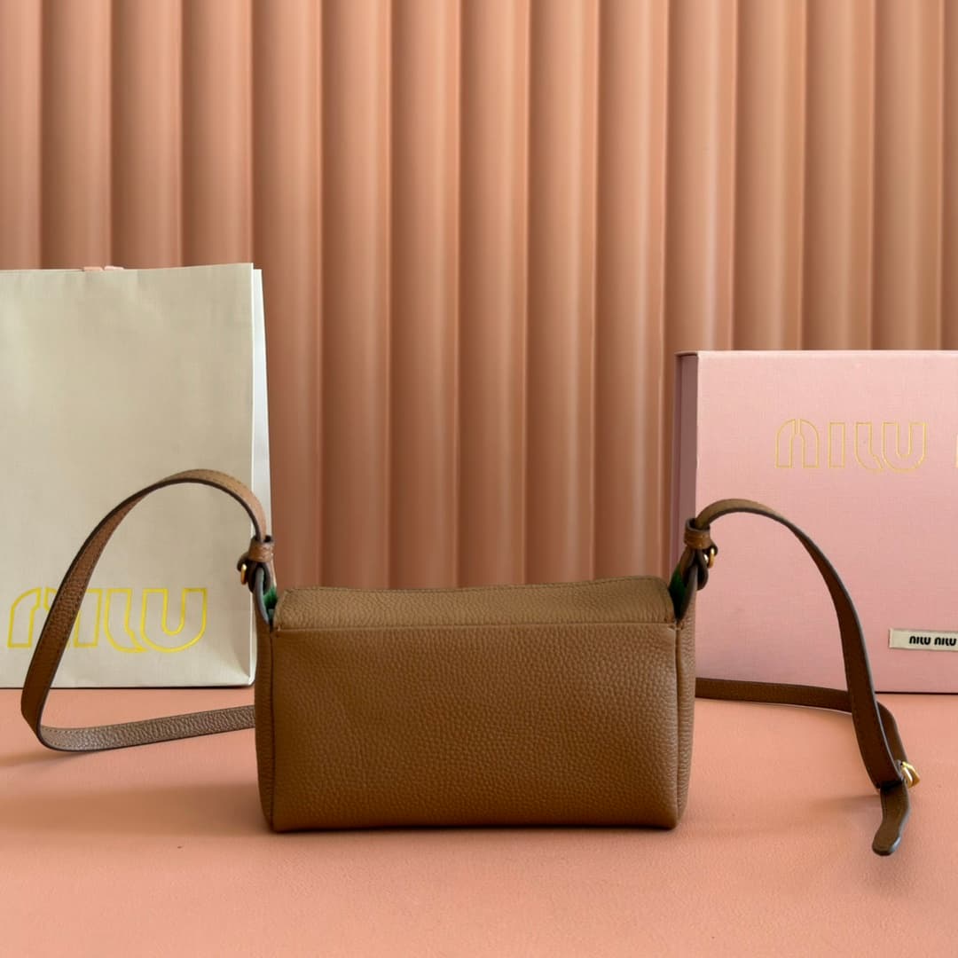 Miu Miu Nappa Calfskin leather pouch Brown 5BE097 TOP