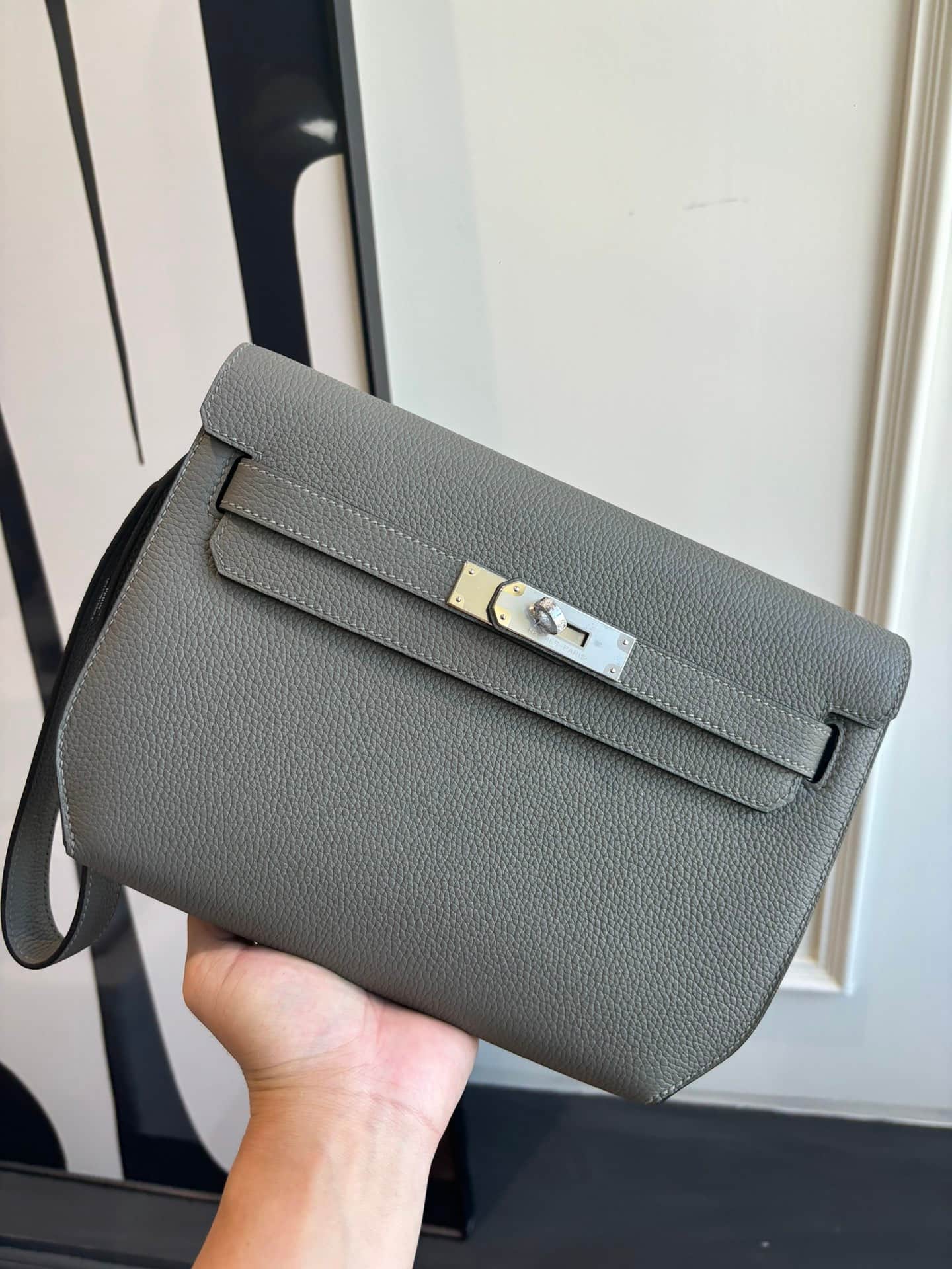 Hermes Kelly Depeches 25 Pouch Togo Leather WAX High