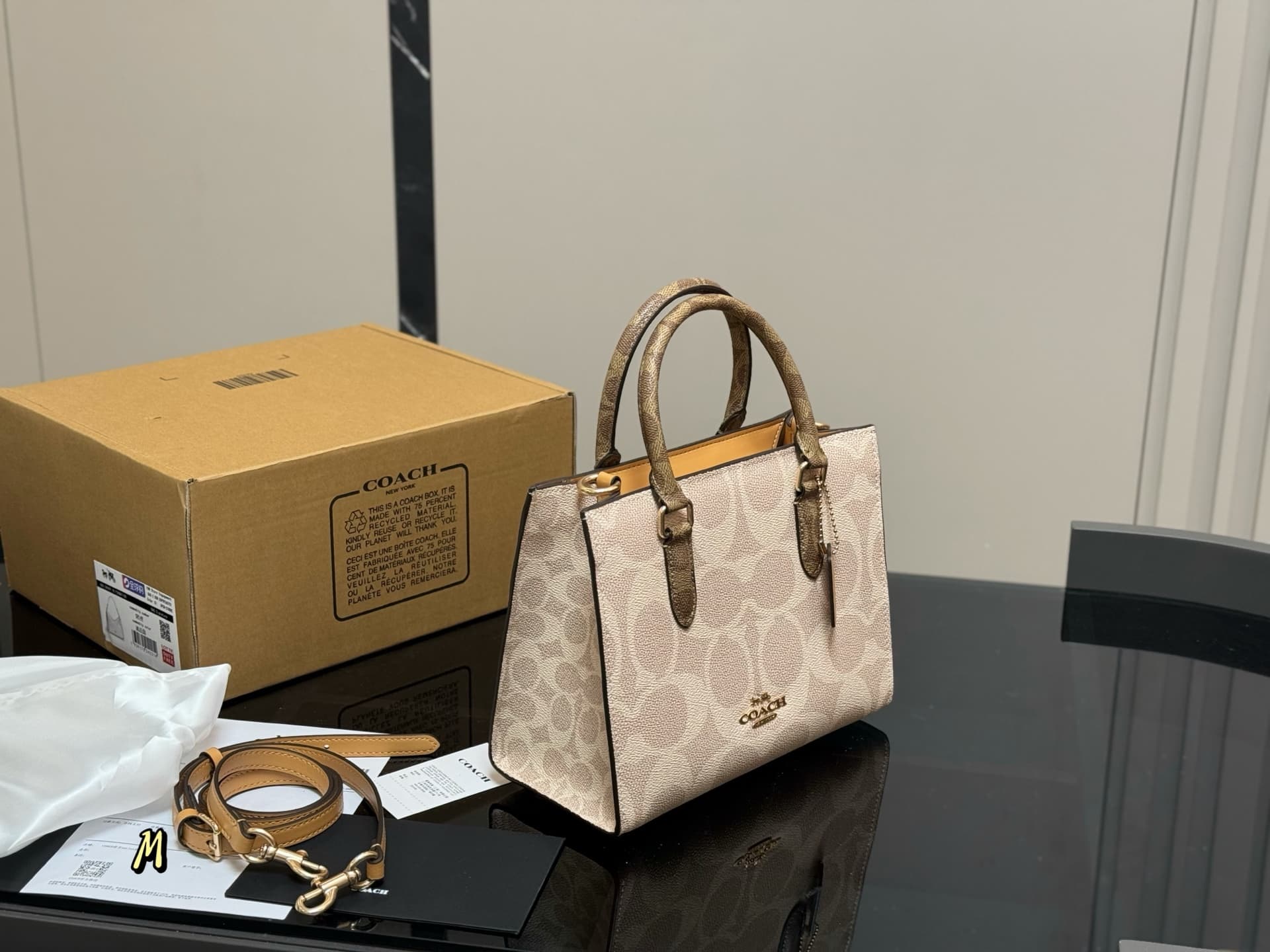 Coach Maggie Small Tote Bag In Blocked Signature Leather