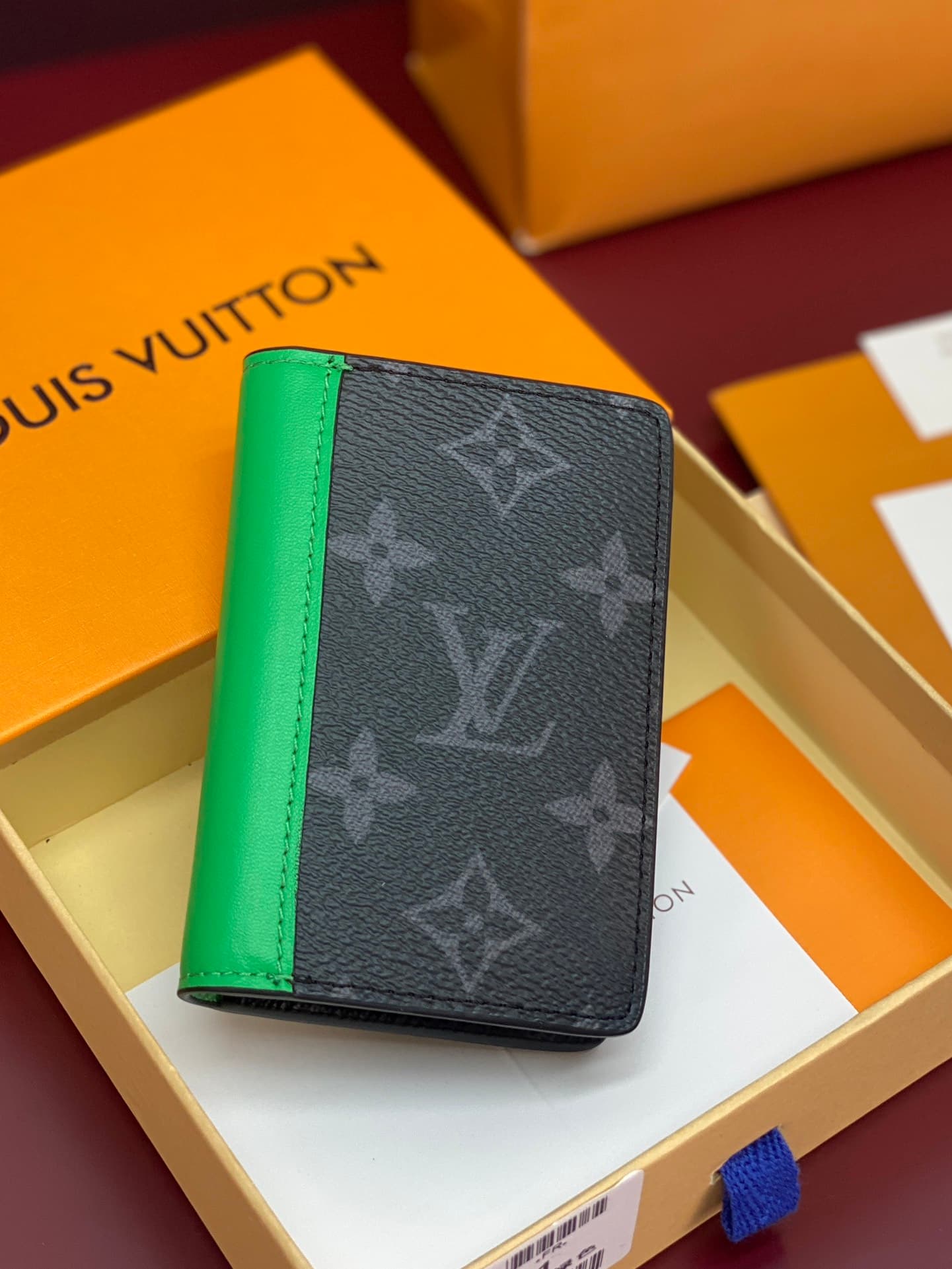 Louis Vuitton Pocket Organizer Monogram Eclipse coated canvas Bamboo Green M25842 High