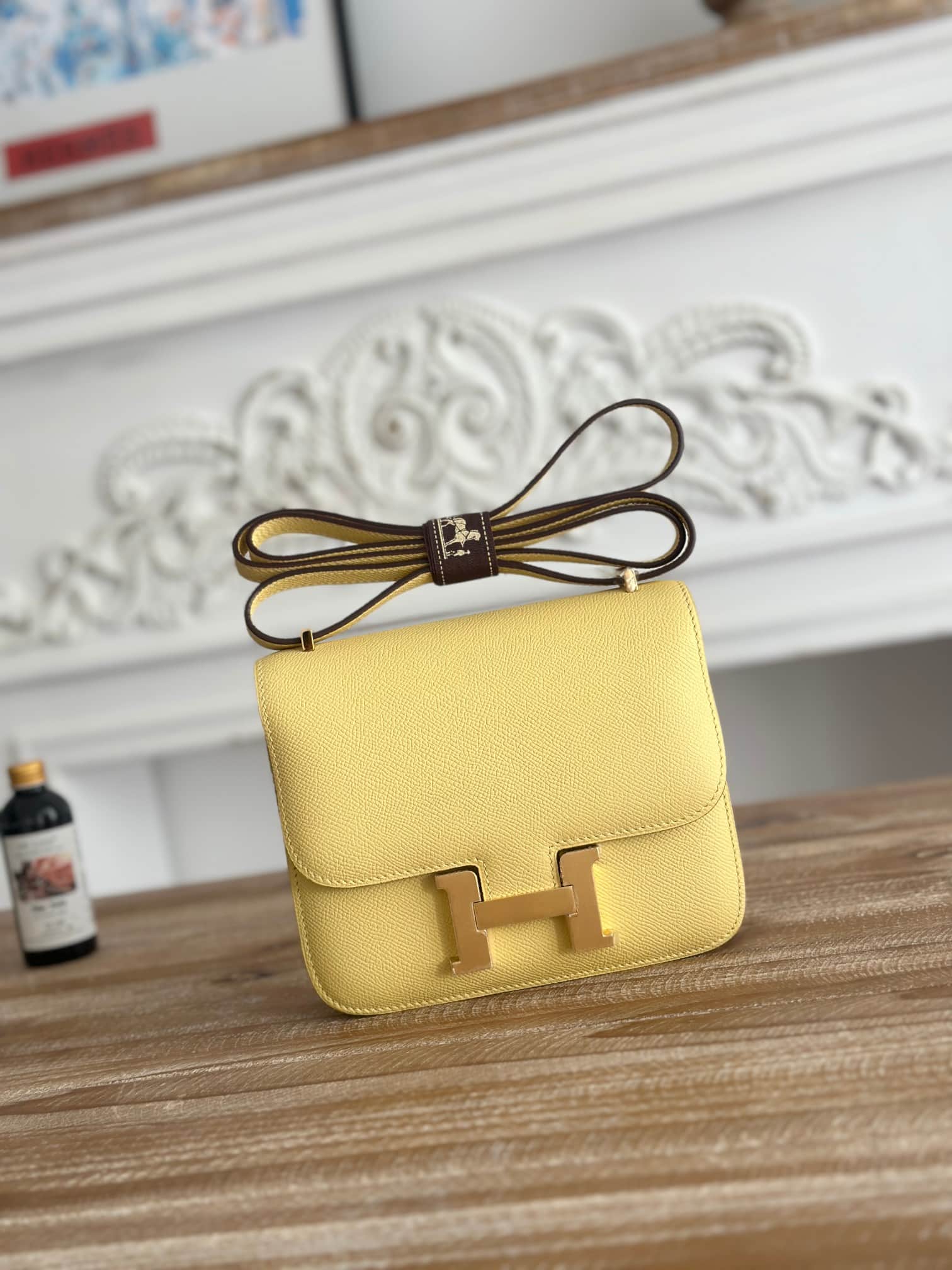 Hermes Mini Constance 18cm Epsom Bag WAX Jaune Poussin High