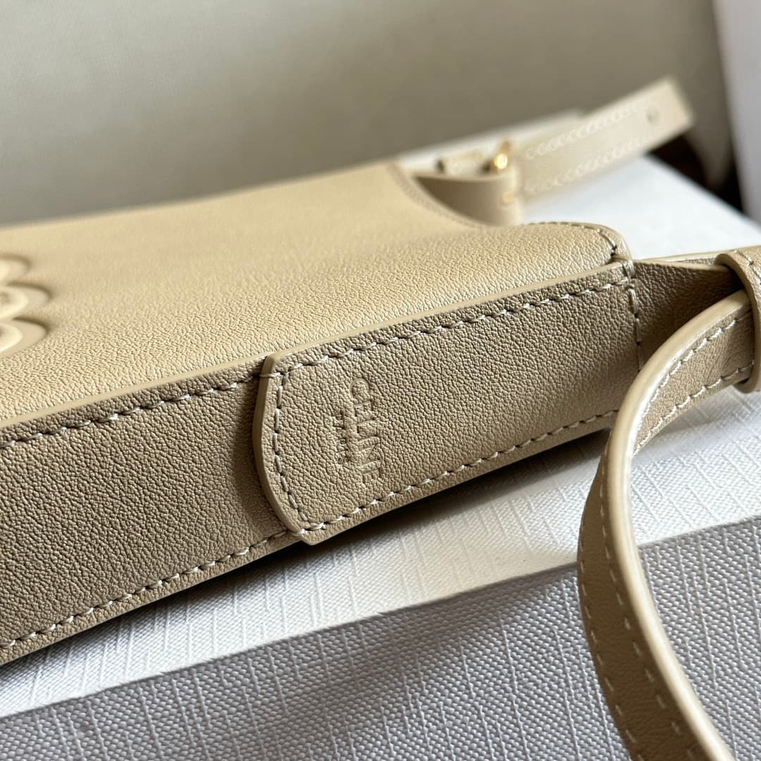 Celine Heloise Phone Pouch in Beige Supple Calfskin Leather High