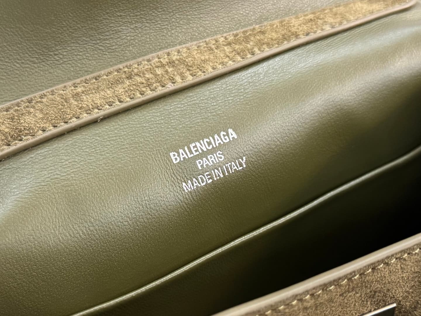 Balenciaga Rodeo Mini Bag in Khaki Waxed Suede Calfskin With Silver-Tone Metal TOP