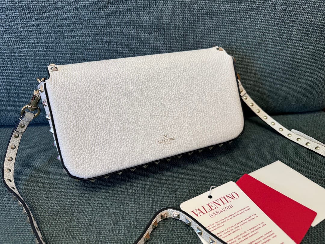 Valentino Garavani Small Rockstud Shoulder Bag White High