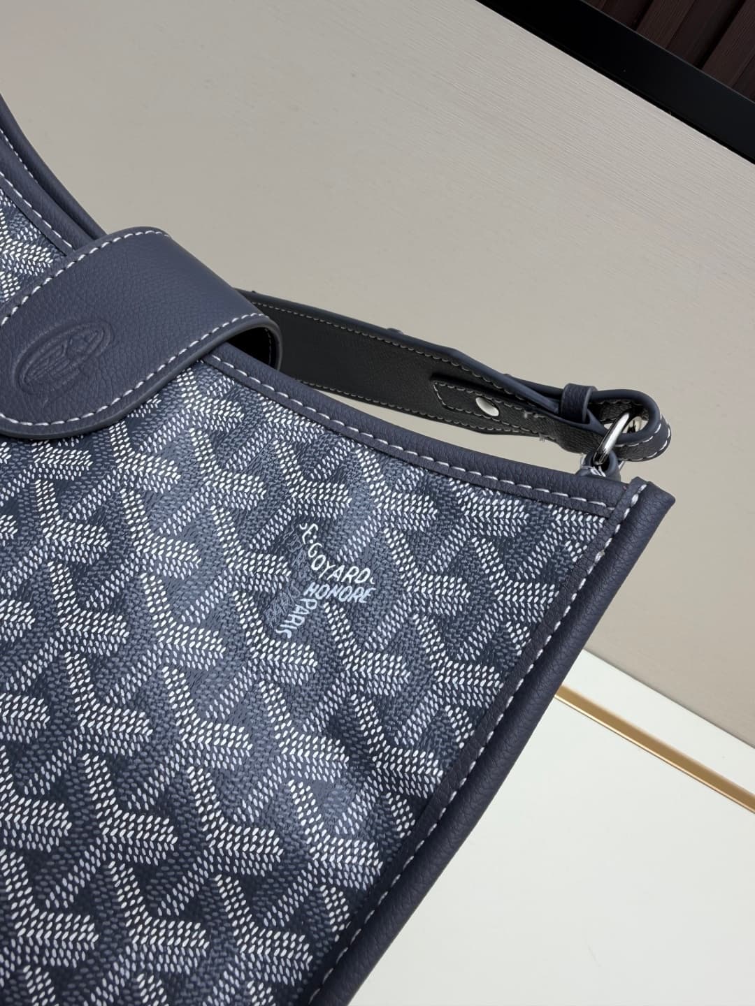Goyard Musette PM bag in grey Goyardine canvas Mid