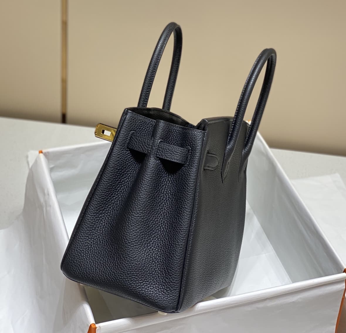 Hermes Birkin 25/30/35cm Bag Calfskin Silver/Gold Metal In Black High