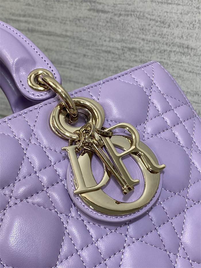 LADY D-JOY BAG MEDIUM Cannage Lambskin Lilac High