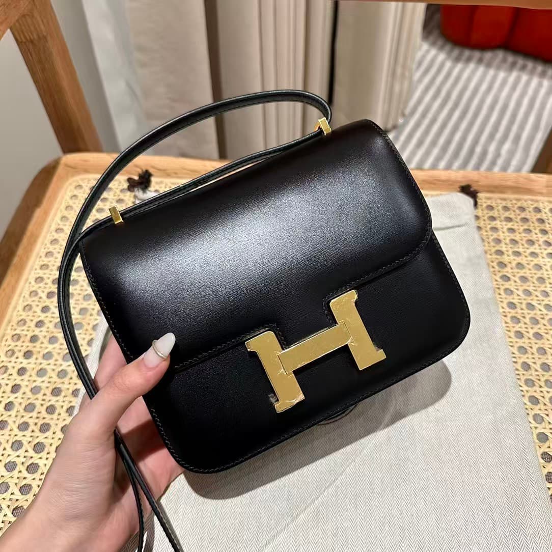 Hermes Constance 18/24cm Box Leather Bag High Customizing Style
