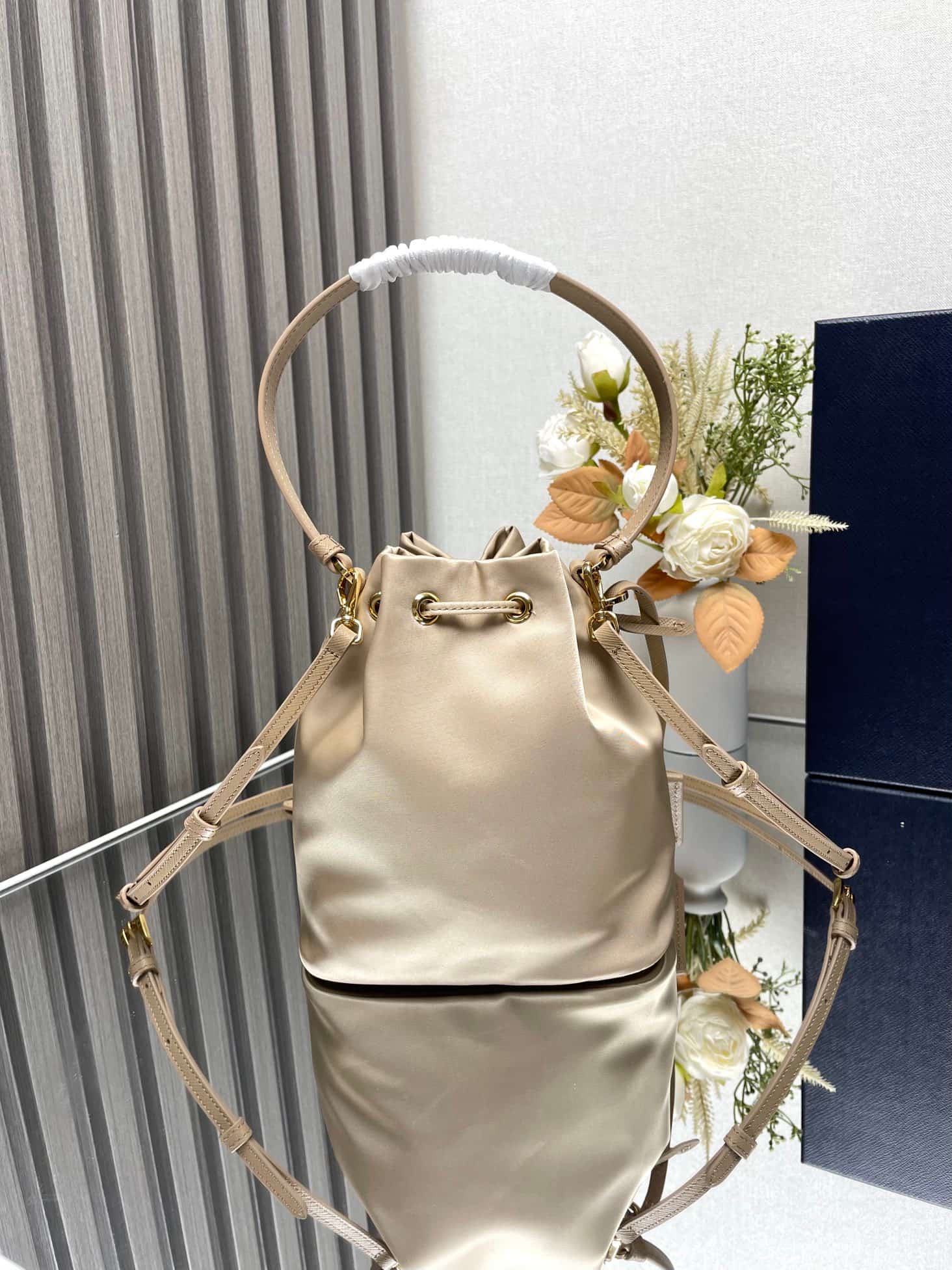 Prada Re-Edition 1978 Re-Nylon mini-bag 1BE067 Desert Beige High