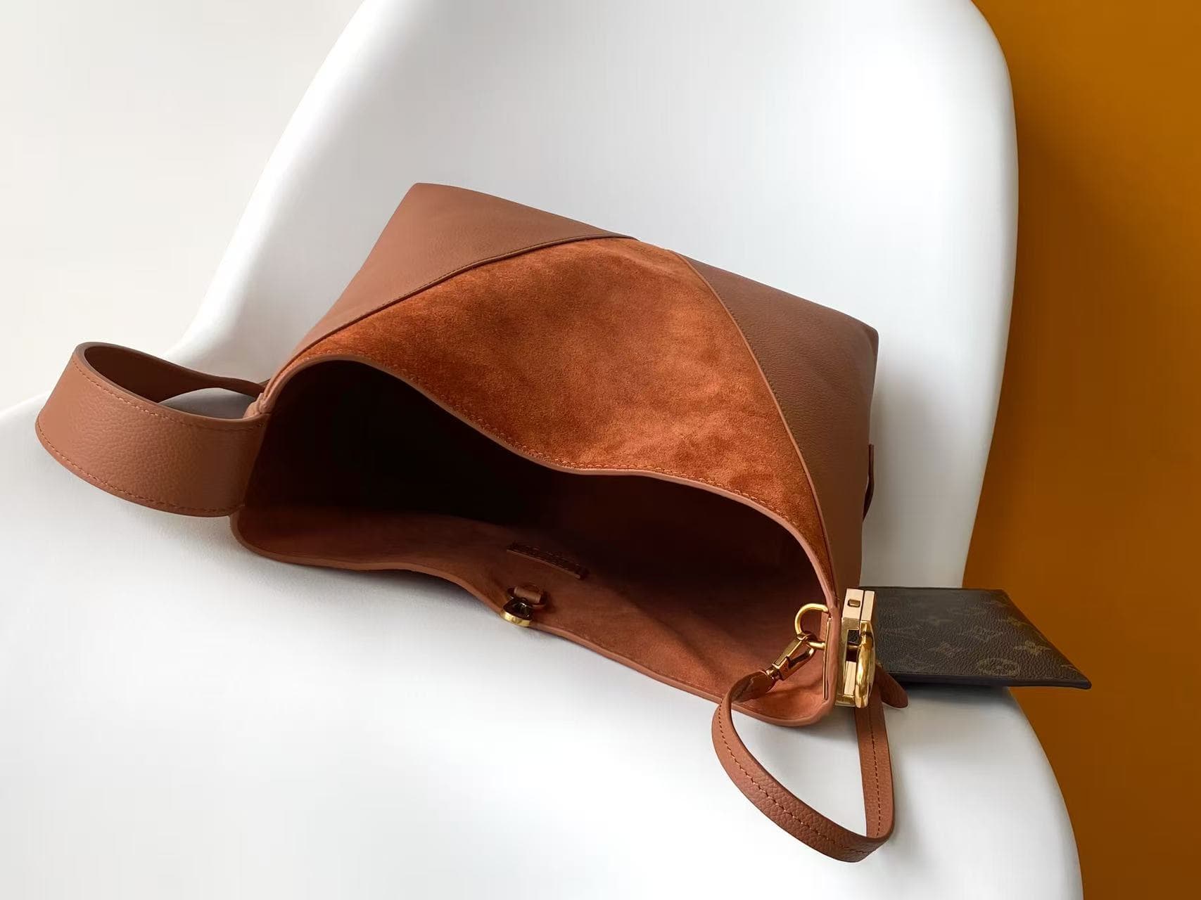 Louis Vuitton Low Key Hobo MM Cognac Brown Grained calfskin and suede M29156 High