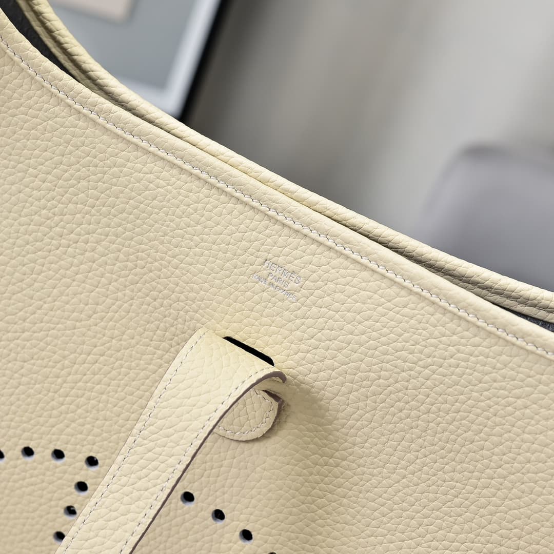Hermes Evelyne III PM Bag Clemence Leather In Cream High
