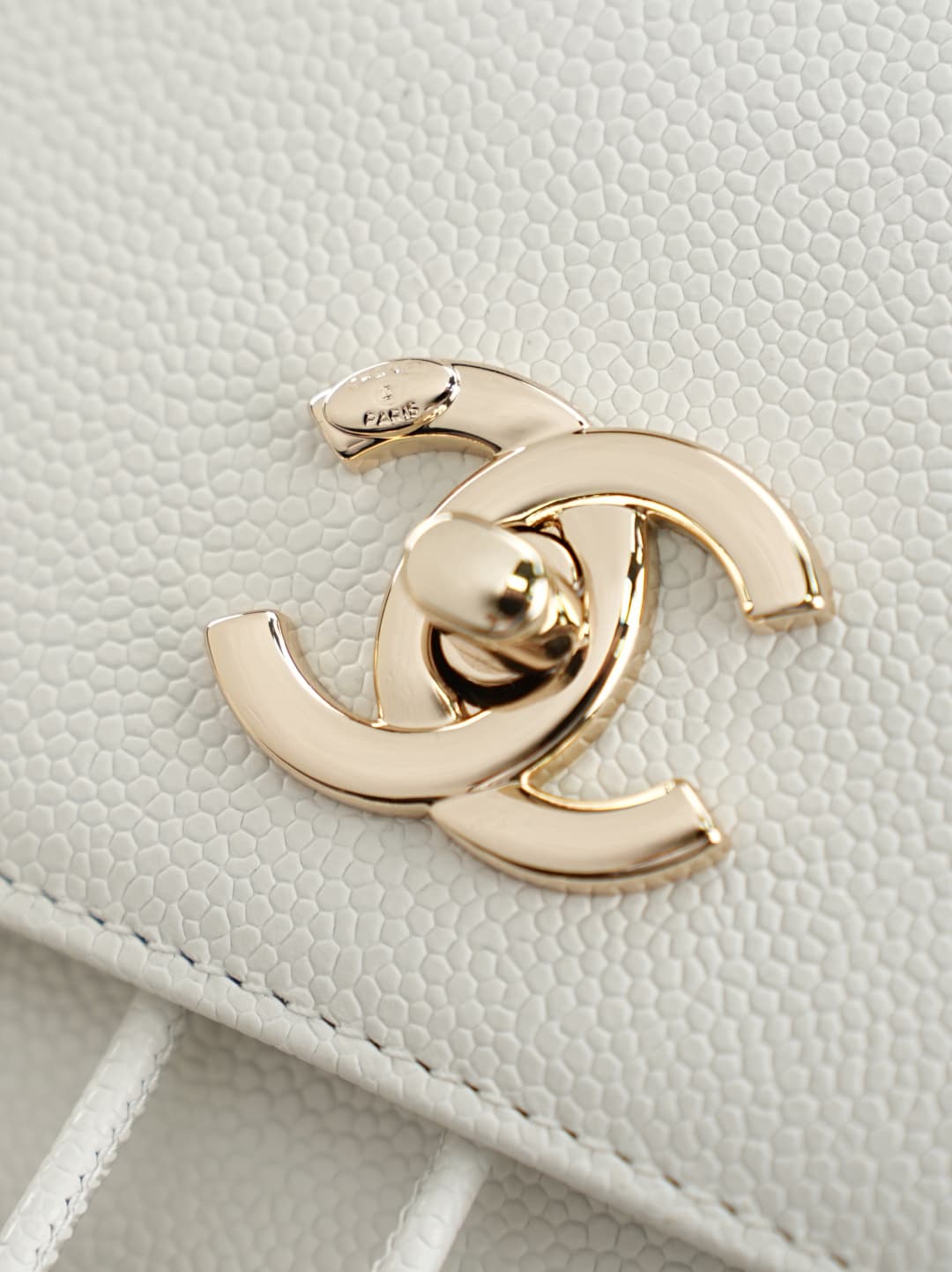 Chanel Small Business Affinity Duma Backpack Grained Calfskin&Gold-Tone Metal White AS3531 A