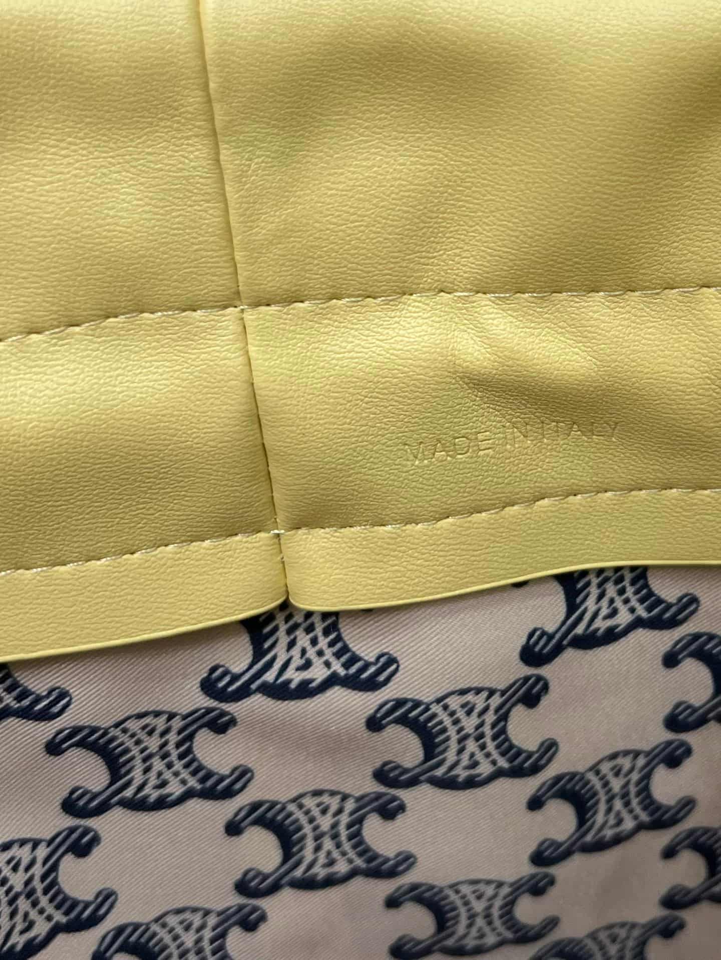 Celine SMALL CRYSTAL POUCH IN LAMBSKIN Yellow High