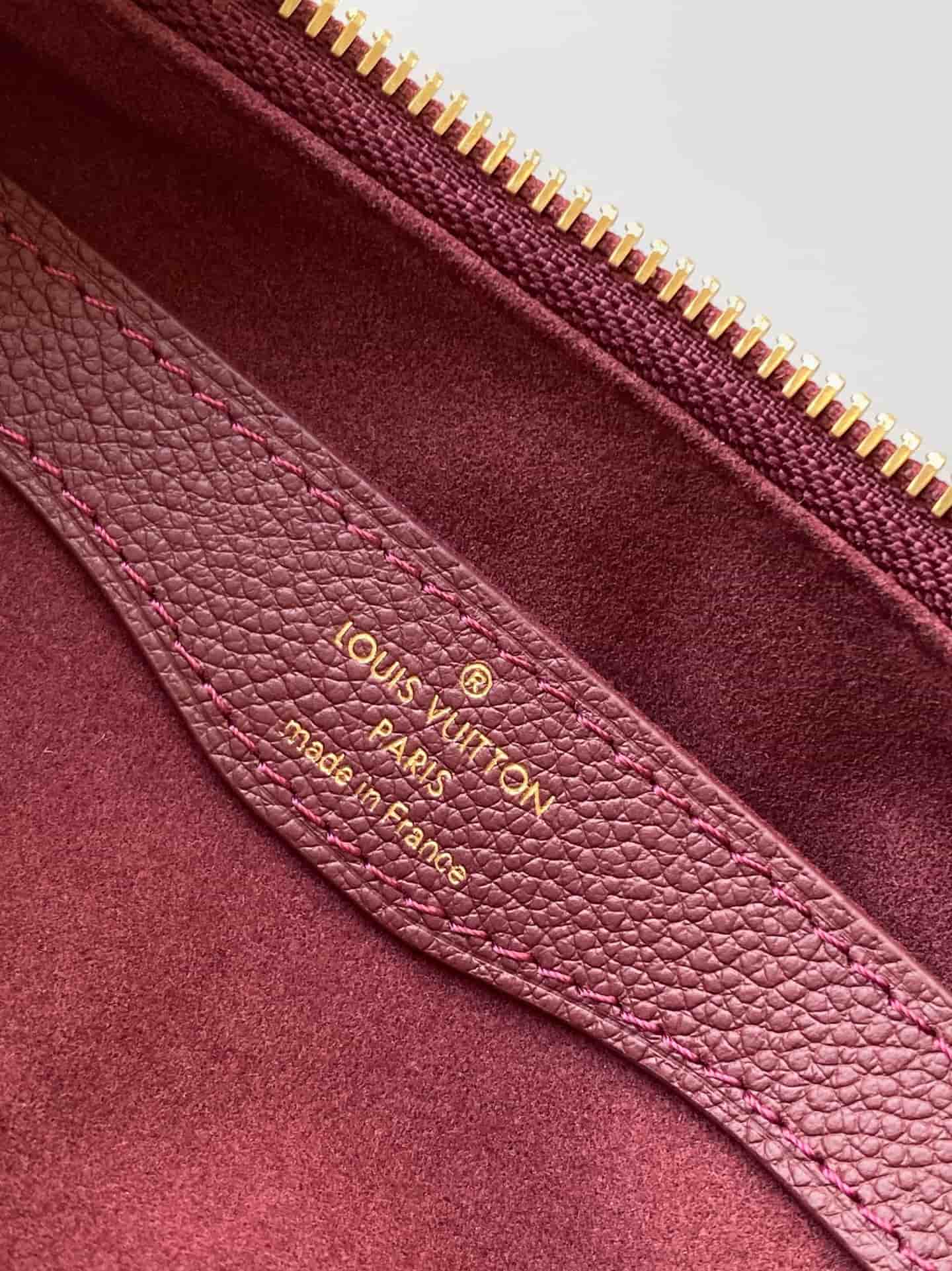 Louis Vuitton Boulogne PM Grenat Embossed grained cowhide leather M25827 High