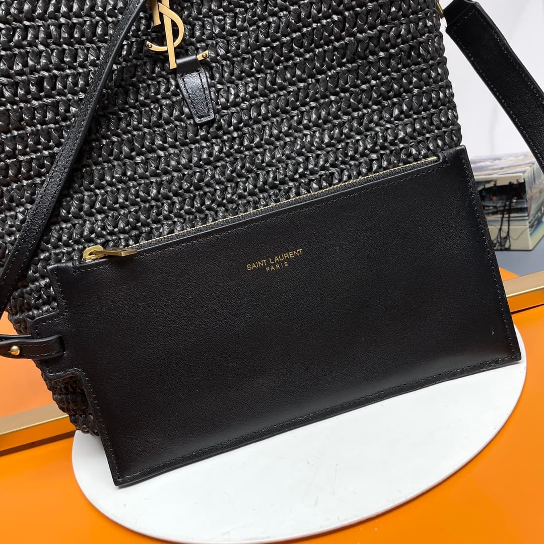 LE 37 in woven raffia and vegetable-tanned leather 773991 BLACK High