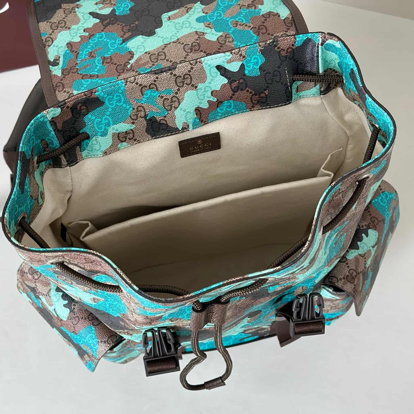 Gucci Ophidia Large Backpack Blue Camouflage 839110 High