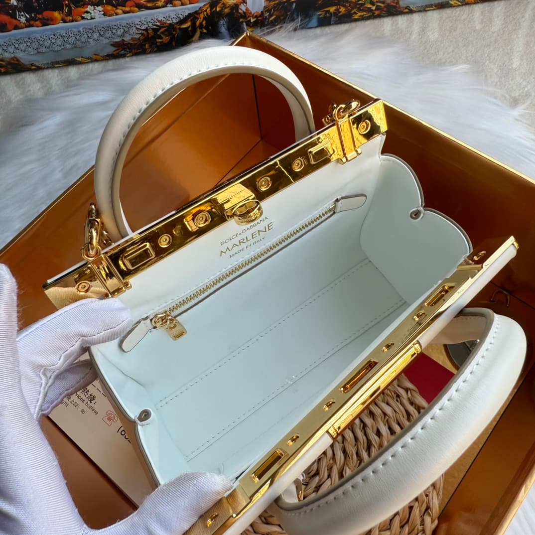 Dolce & Gabbana Mini Marlene Day leather tote bag white High