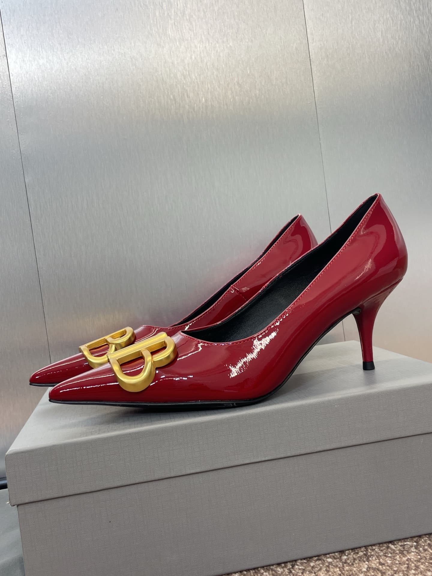 Balenciaga Patent Leather Flat Shoes Medium Women
