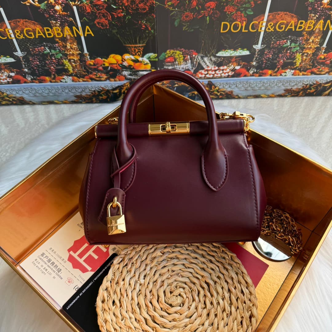 Dolce & Gabbana Mini Marlene Day leather tote bag Claret High