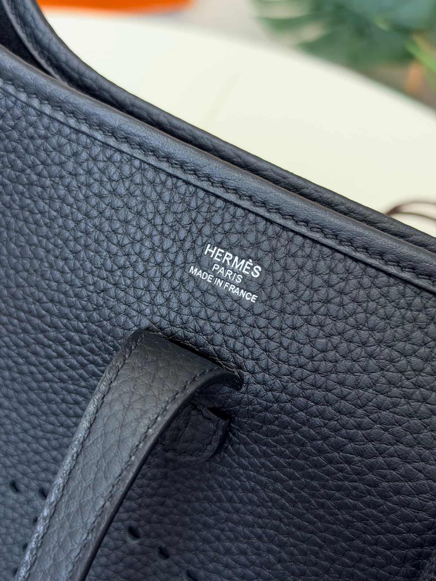 Hermes Evelyne Mini 23 Bag Calfskin In Black WAX High