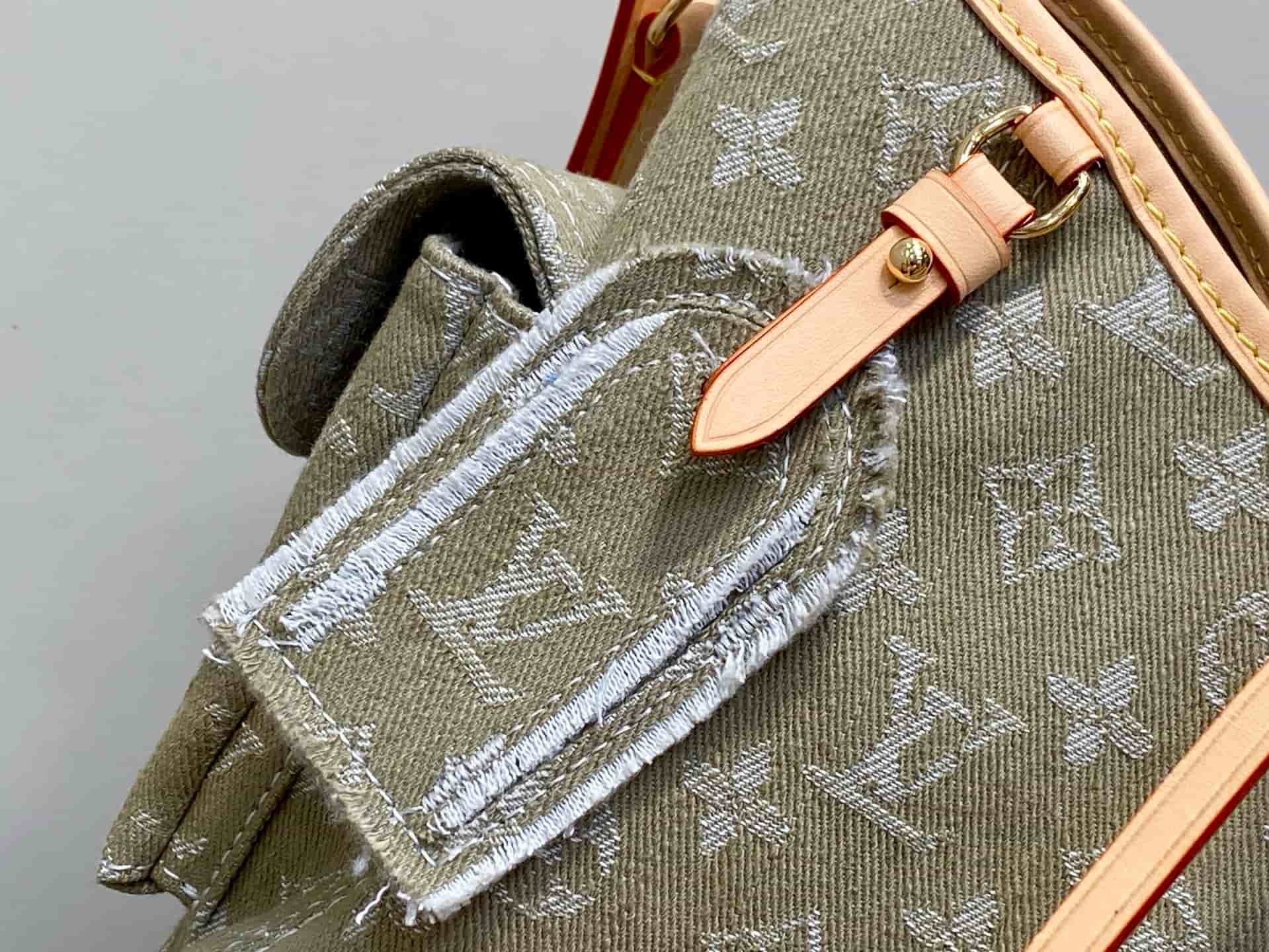 Louis Vuitton Carryall Cargo PM Monogram Khaki Denim M27623 High